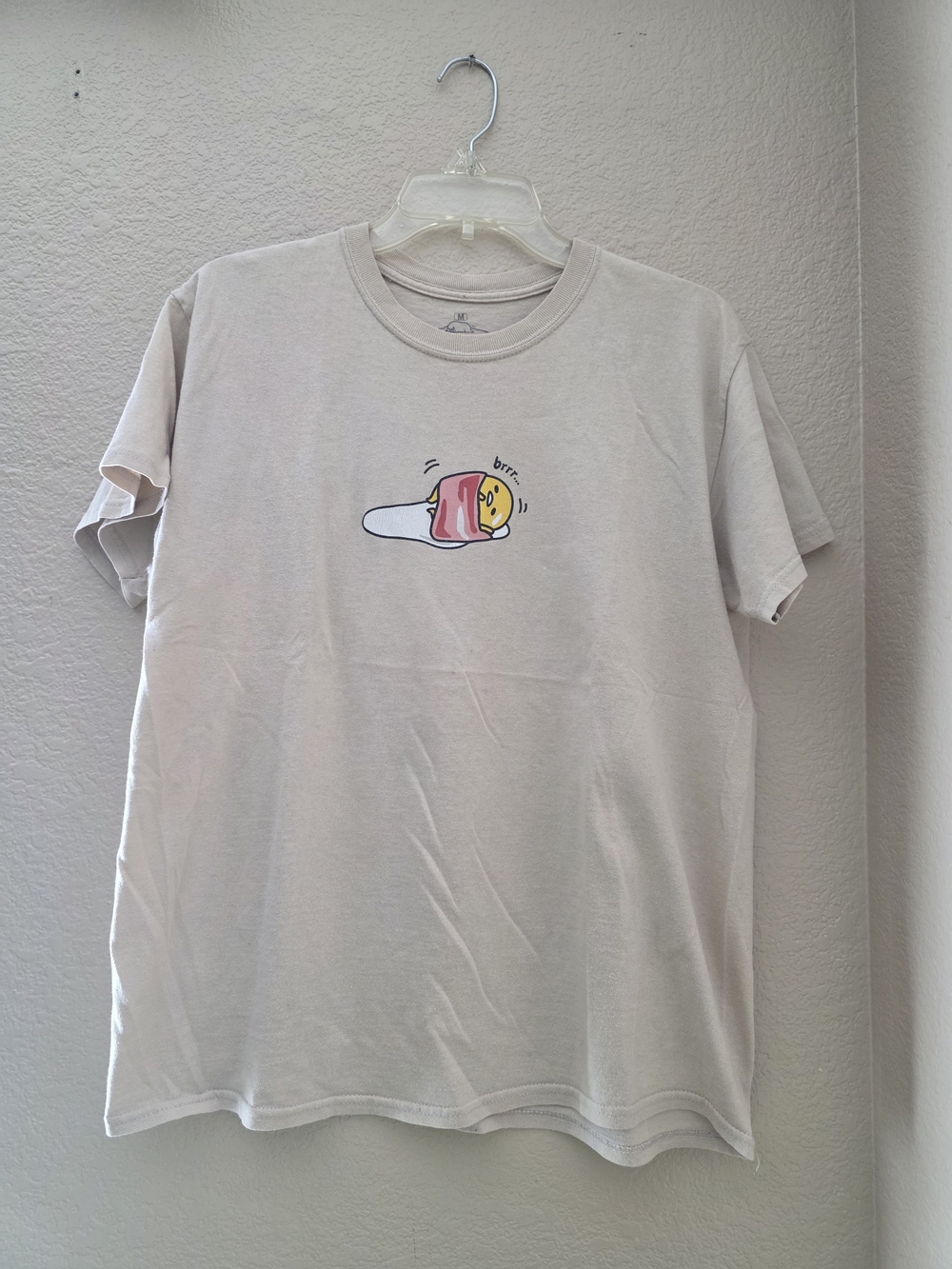 Gudetama Graphic T-Shirt - Cream Short Sleeve Men’s Shirt